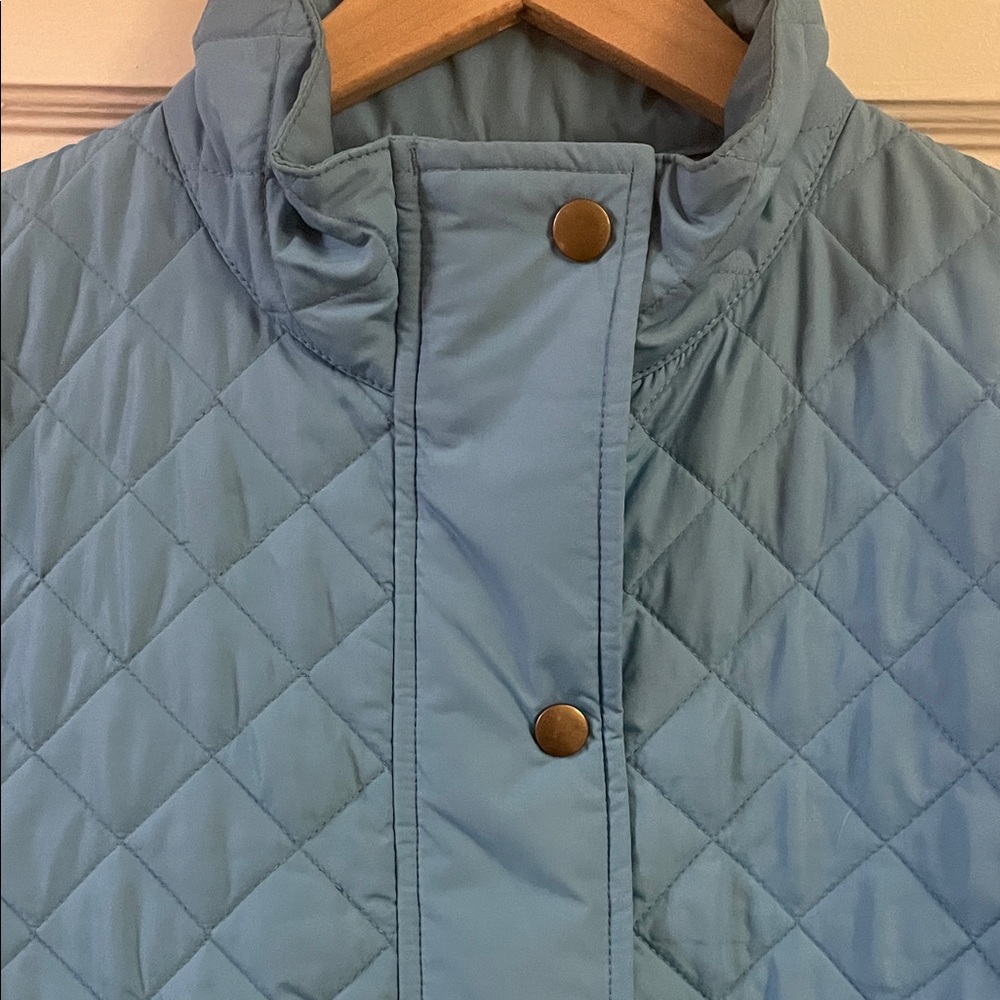 Lands' End Capri Blue Quilted Barn Chore Jacket - Picture 7 of 8